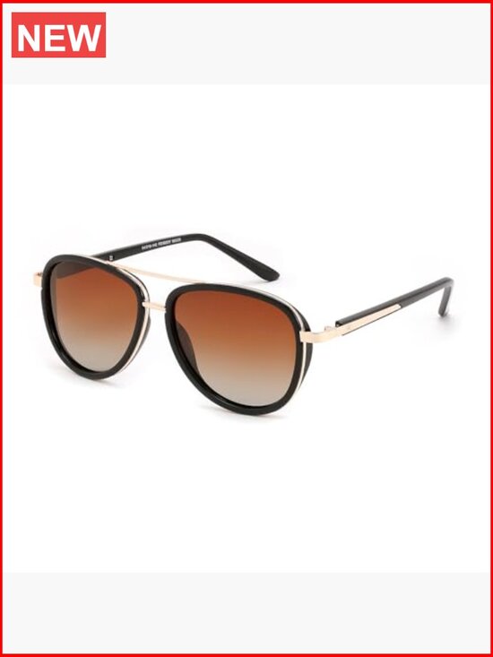 Retro Polarized Aviator Sunglasses with UV400 Protection